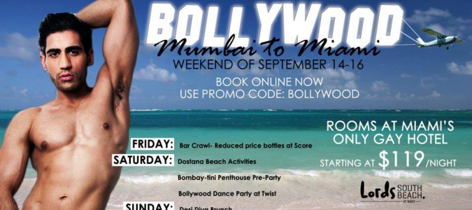 “Bollywood – Mumbai to Miami” at Lord’s South Beach on Sept 14-16